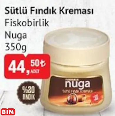 FİSKOBİRLİK NUGA SÜTLÜ FINDIK KREMASI